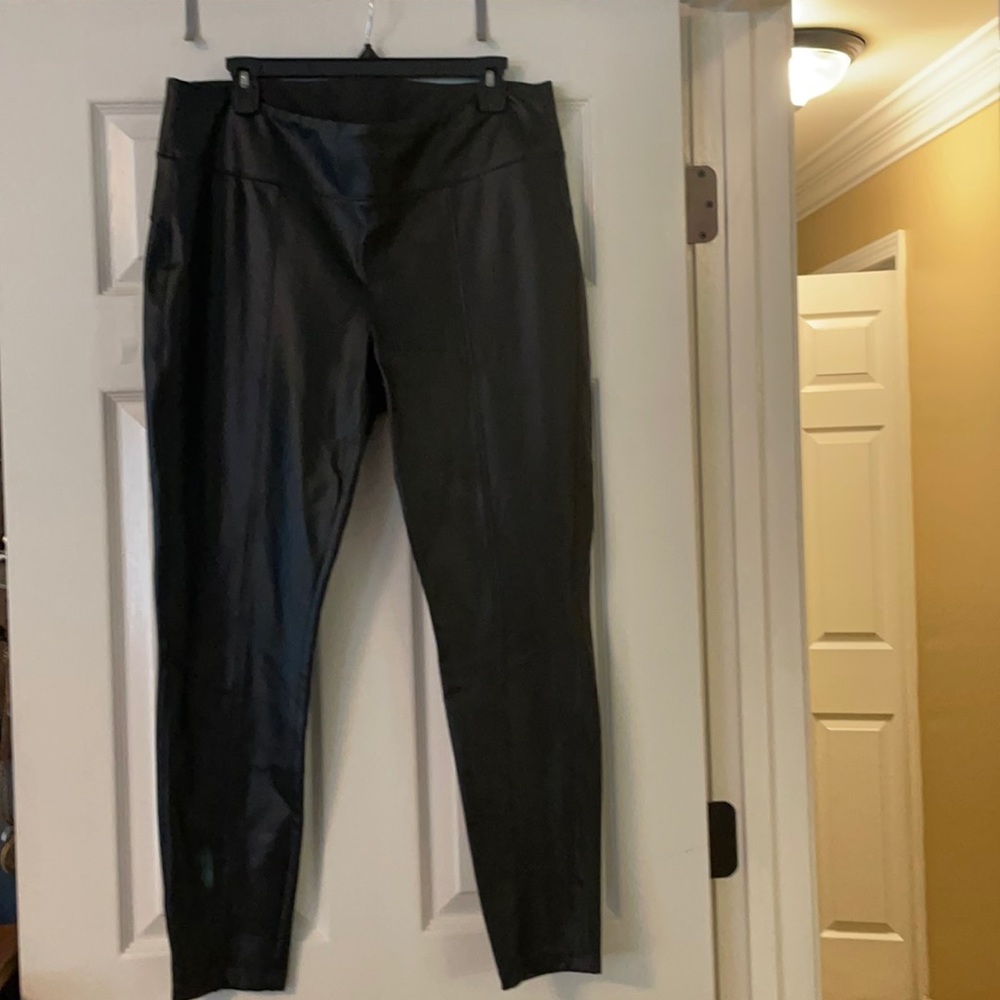 Rock & Republic, black fax leather pants, size XL